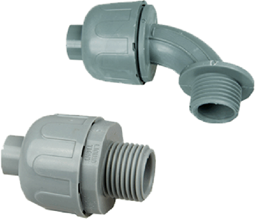 Straight & 90° Elbow Glands for ANMSF Conduits - Metric Thread